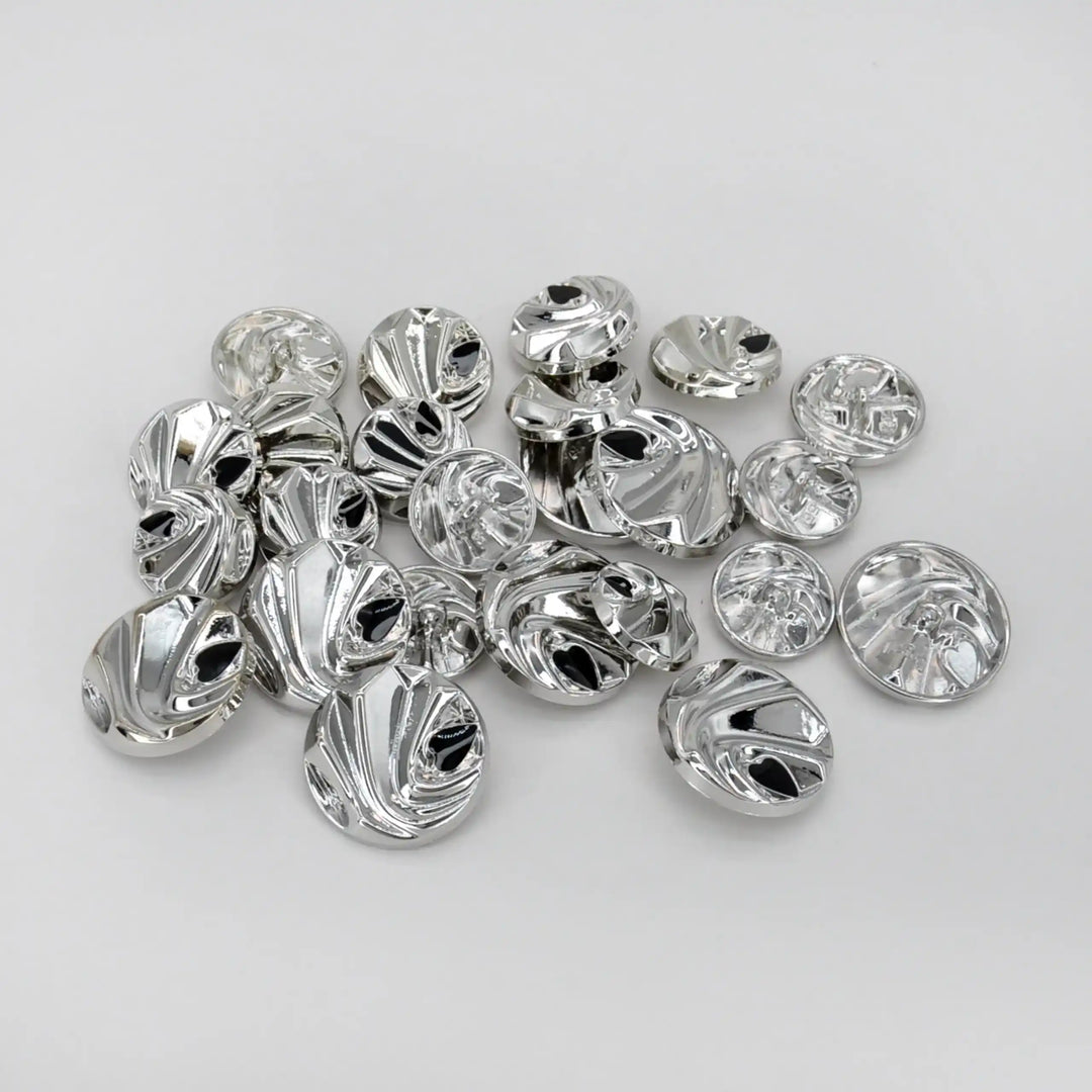 Abstract Wave Designed Metal Button | 18mm (28L), 20mm (32L) & 25mm (40L)