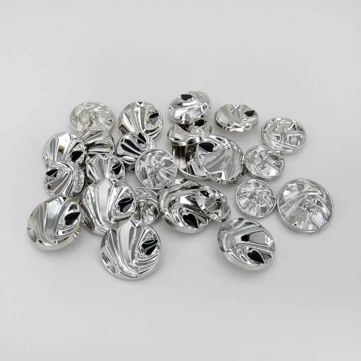 Abstract Wave Designed Metal Button | 18mm (28L), 20mm (32L) & 25mm (40L)