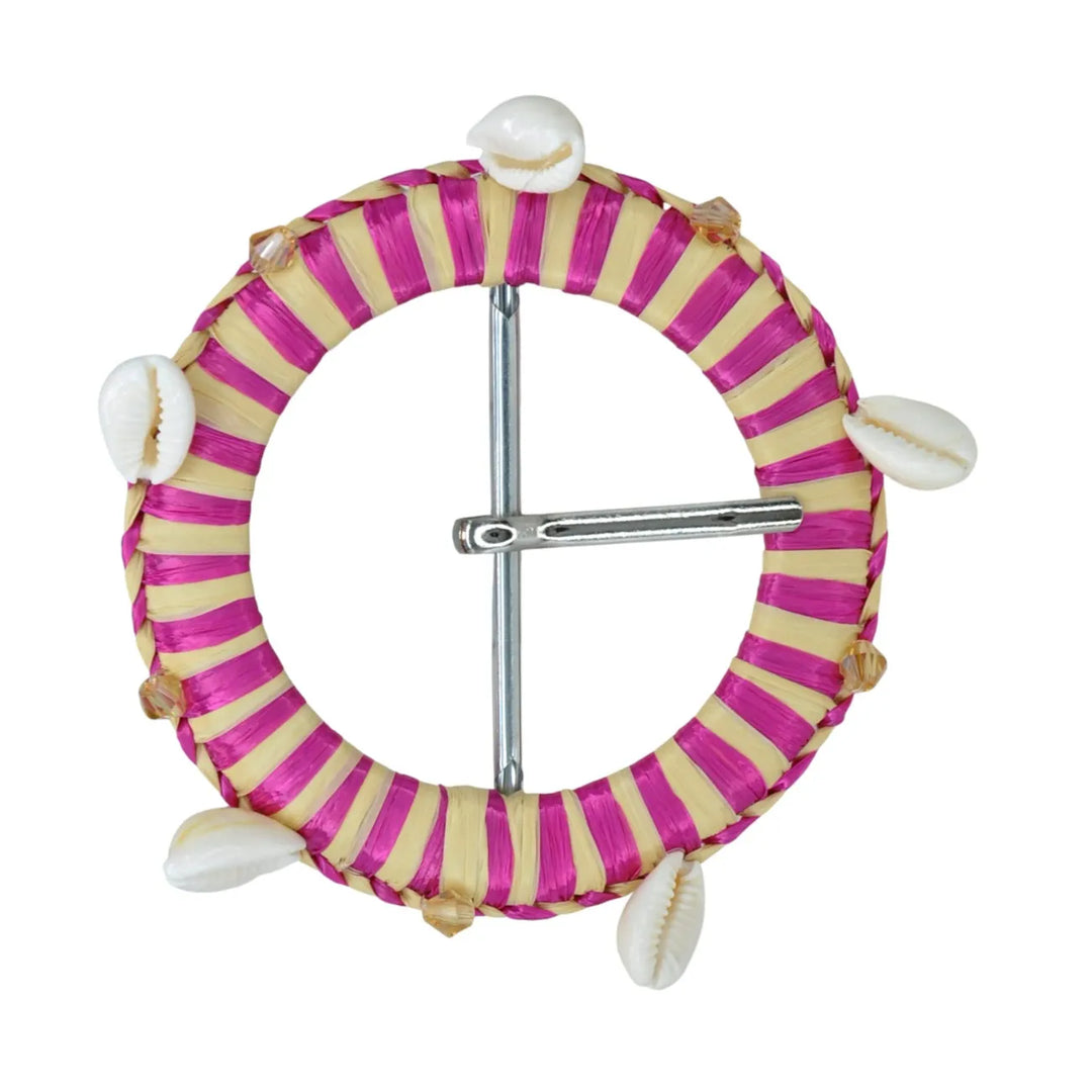 Traditional Raffia Wrapped Decorative Buckle | 5.4cm & 7cm