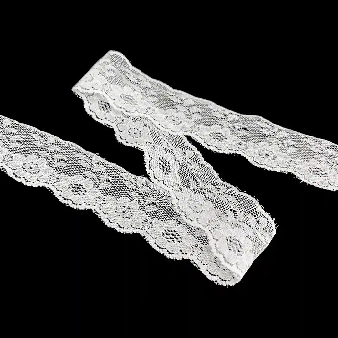 White Floral Ribbon Lace | SKU-41