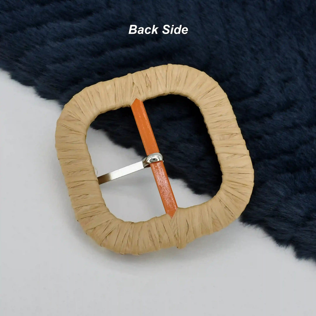 Two-Tone Raffia Wrapped Buckle