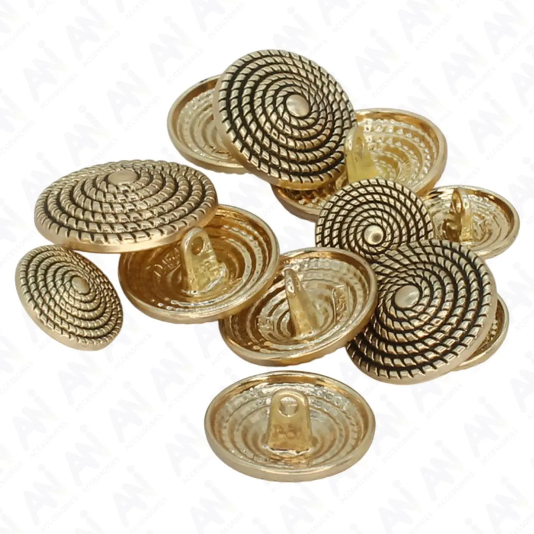 Textured Dome Metal Buttons | 	15mm, 21mm & 23mm