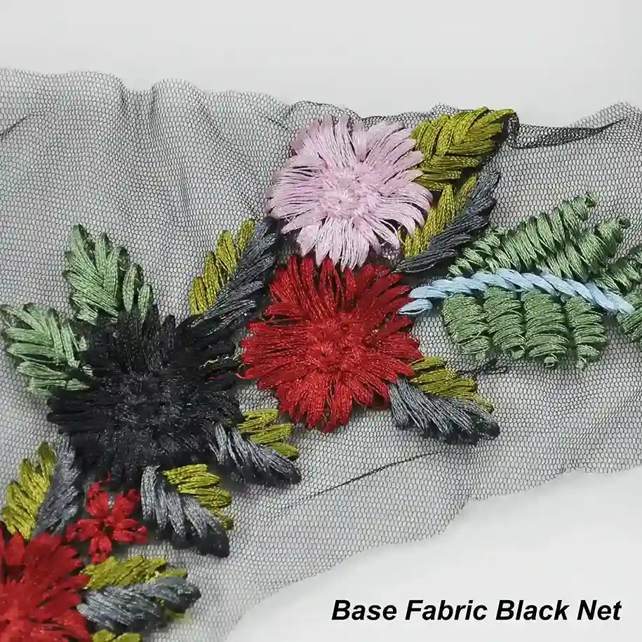 Multicolor Embroidered Floral Applique