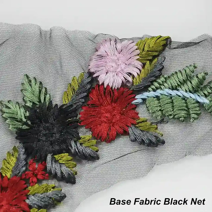Multicolor Embroidered Floral Applique