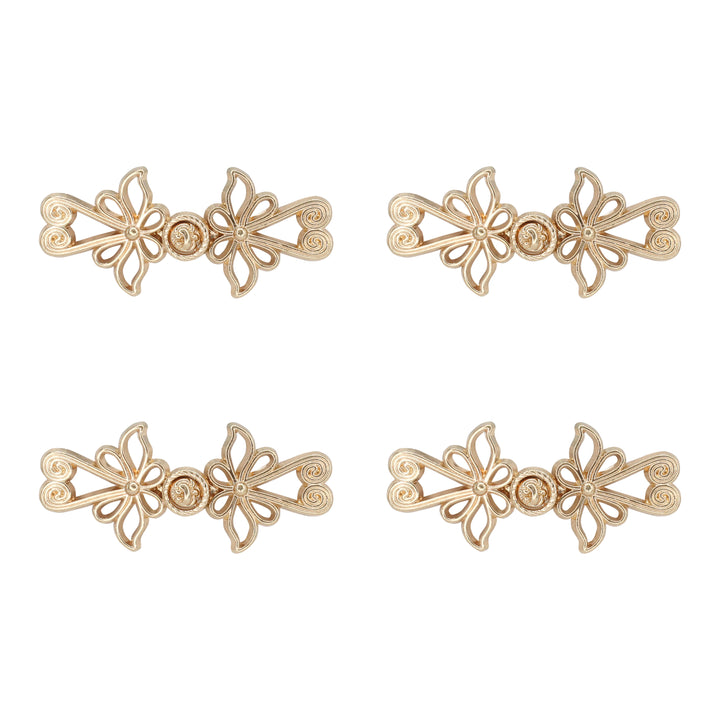 Golden Blossoms Frog Closure Metal Buttons