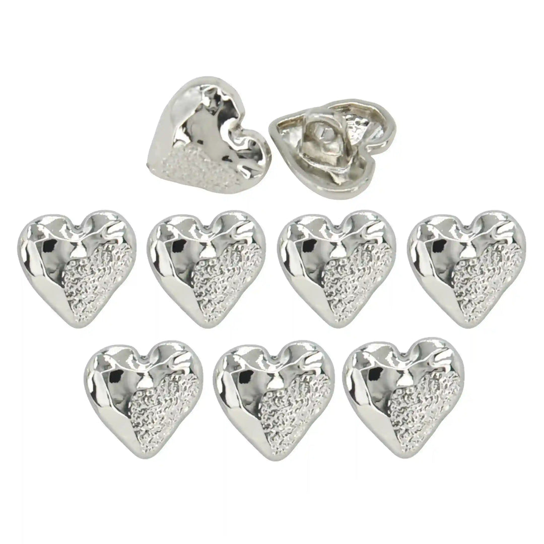 Hammered Heart Shape Shirt Button