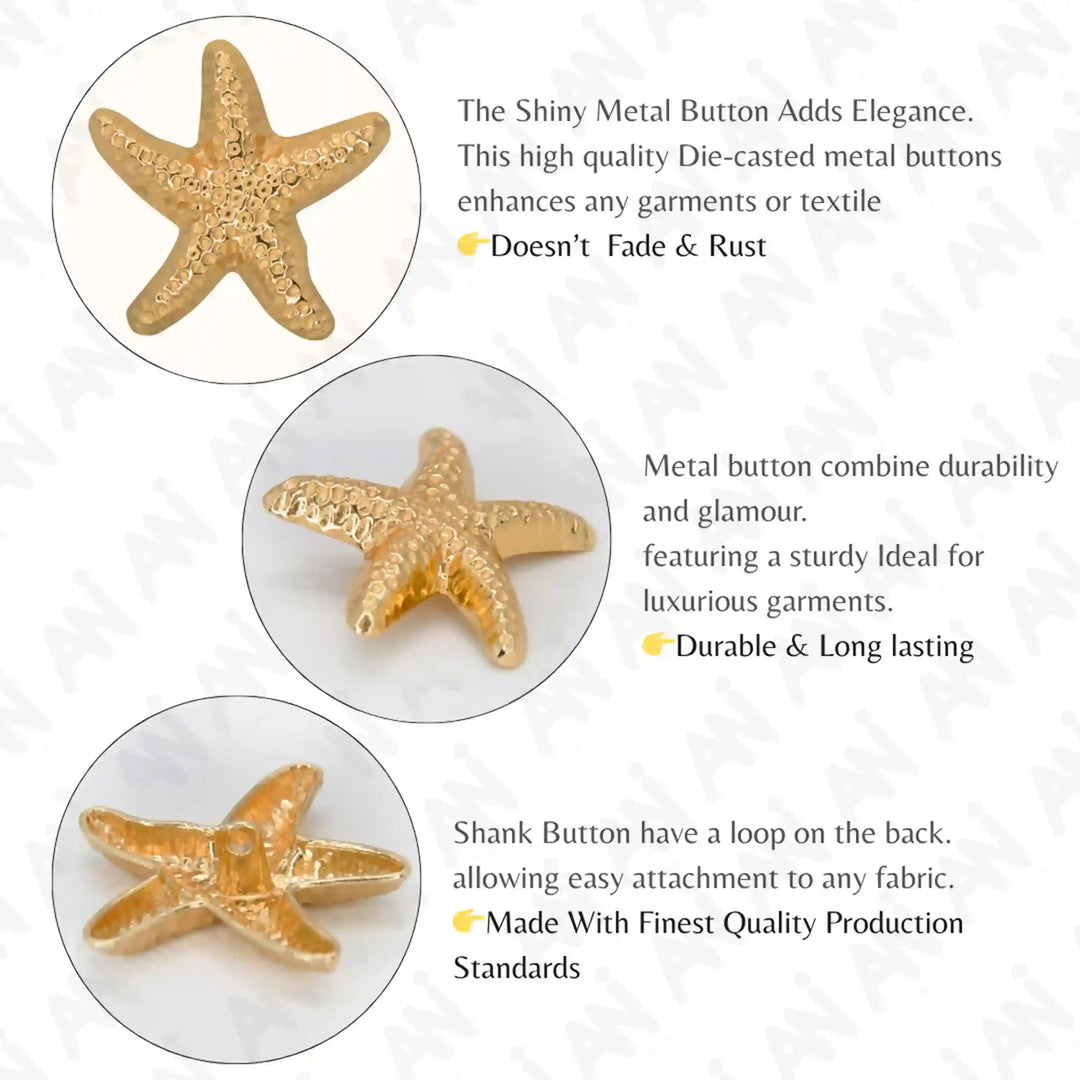 Star Metal Buttons | 38mm(60L)