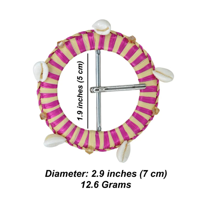 Traditional Raffia Wrapped Decorative Buckle | 5.4cm & 7cm
