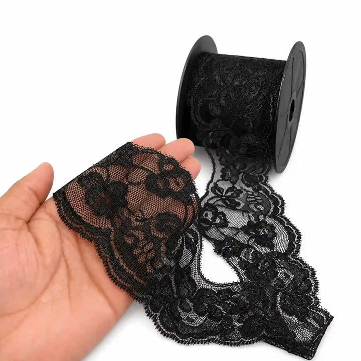 Black Floral Pattern Lace | 5 Meters | SKU-B75