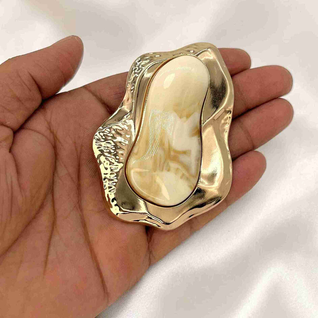 Baroque Nugget Resin Marble Buckle