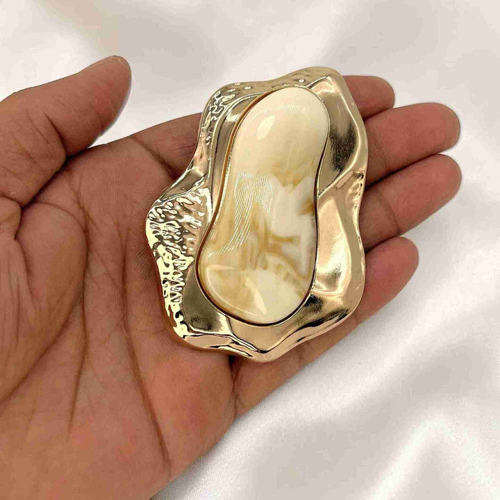 Baroque Nugget Resin Marble Buckle