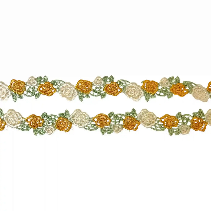 Yellow Green Floral Lace