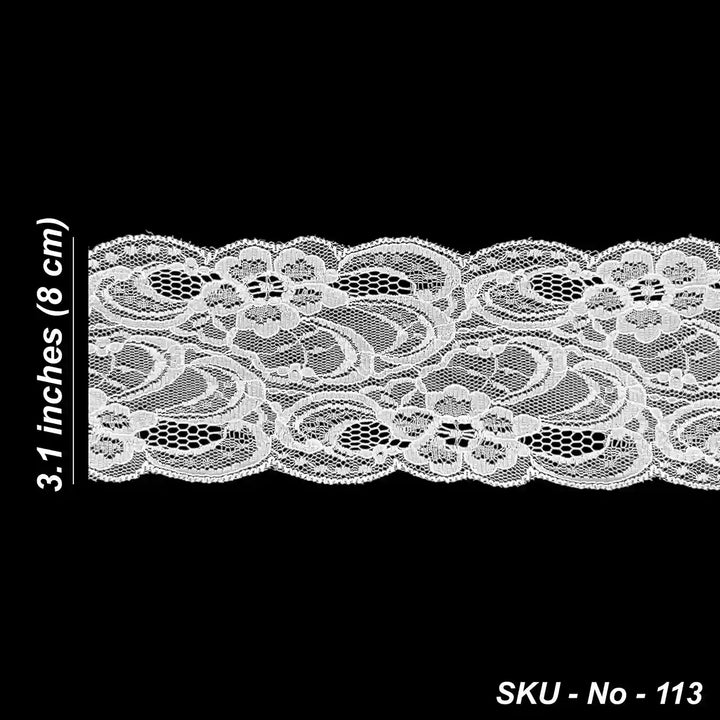 White Floral Nylon Lace SKU-113