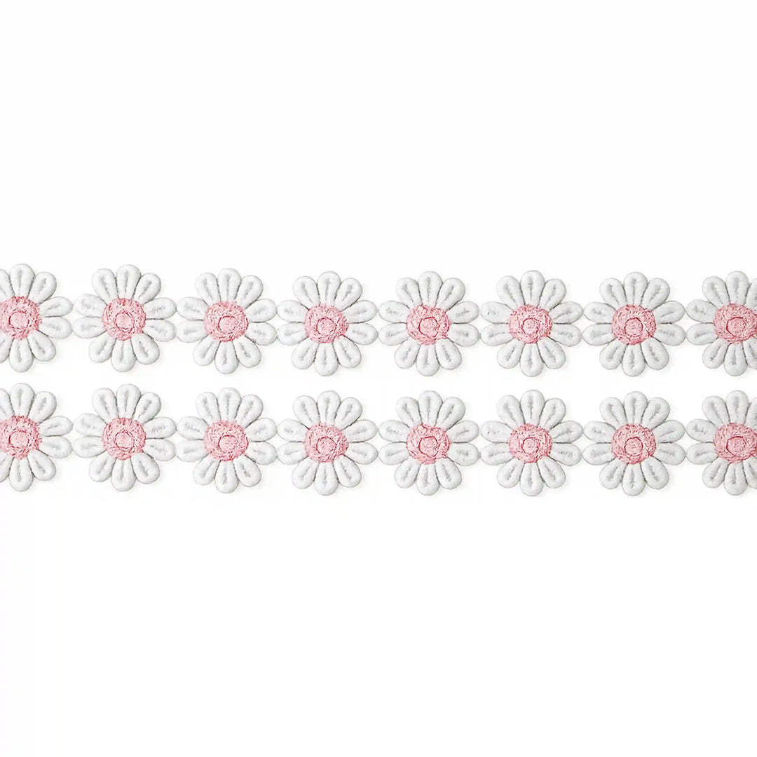 Pink White Daisy Lace