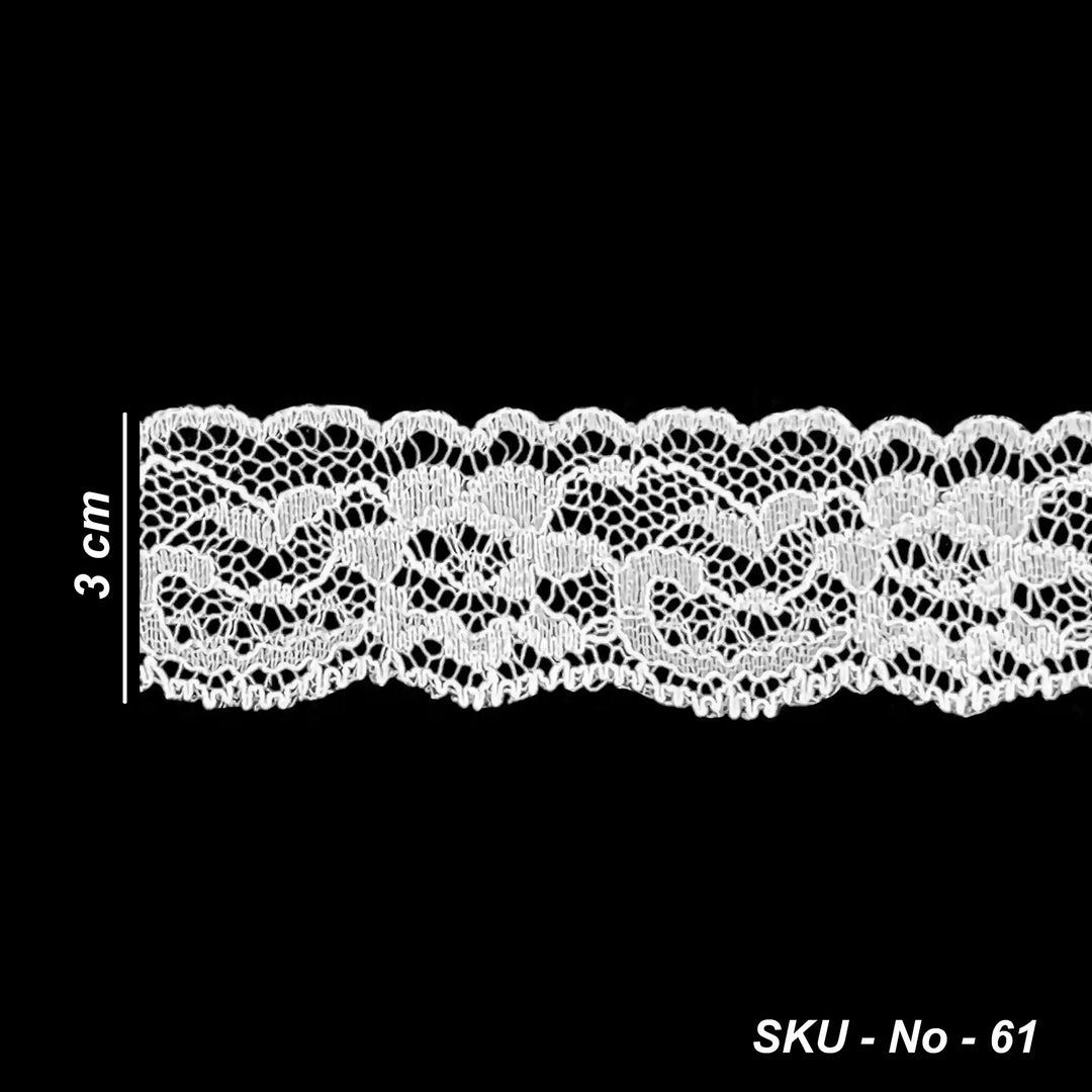 White Delicate Narrow Lace | SKU-61