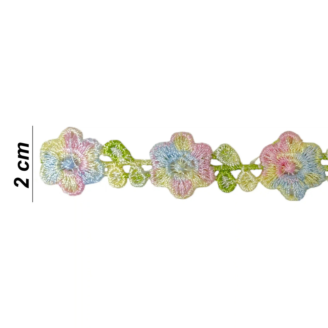 Multicolor Floral Embroidered Lace