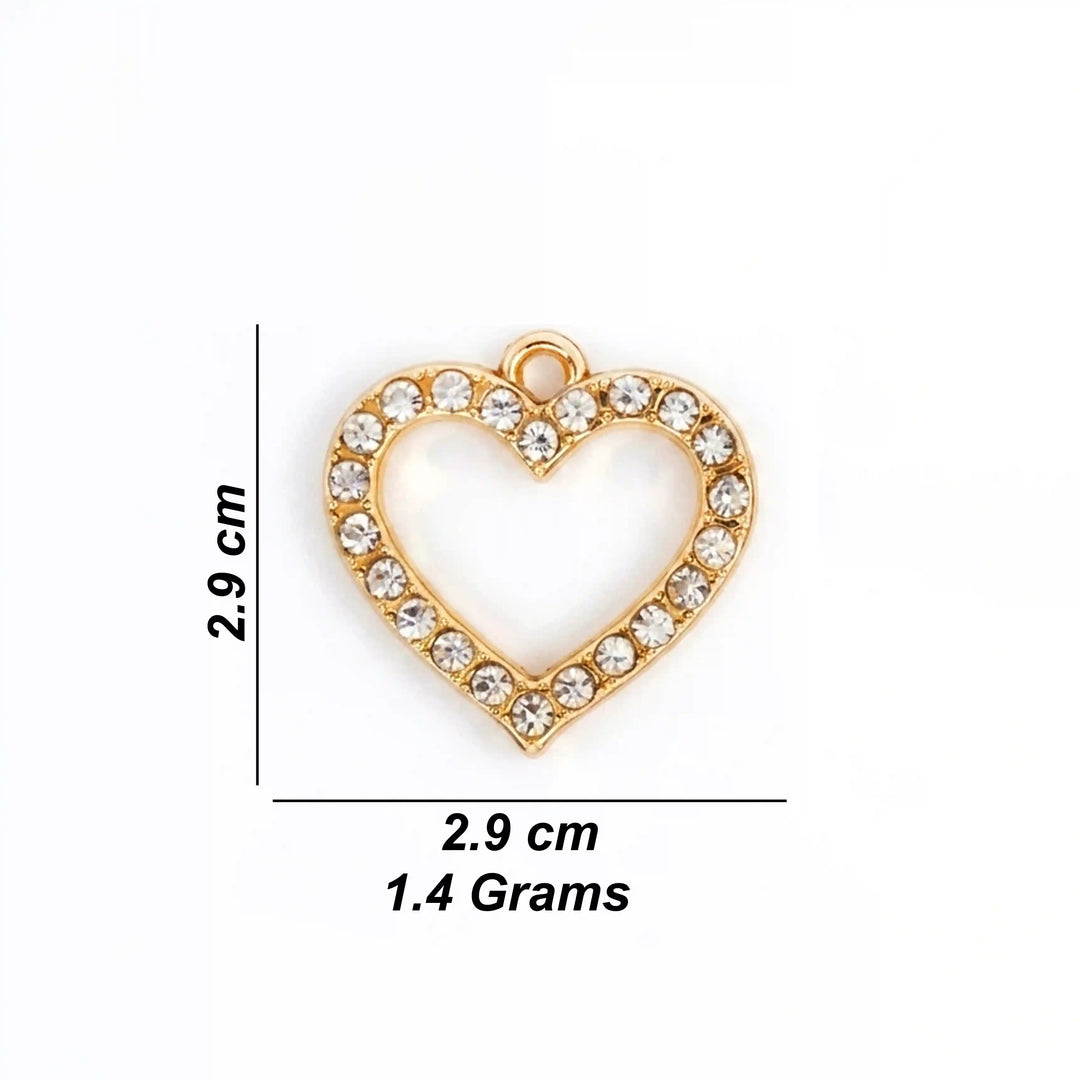 Rhinestone Open Heart Pendant