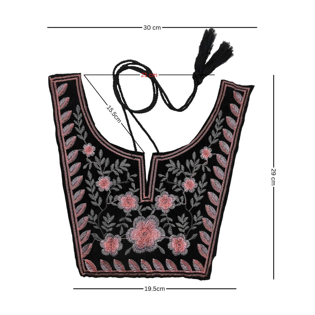 Floral and Leafy Style Ethnic Neckline