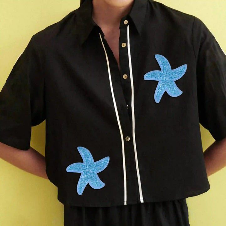 Sequins Star Fish Sew Patch