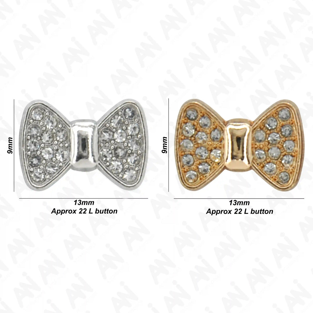 Bow Style Rhinestone Shirt Buttons