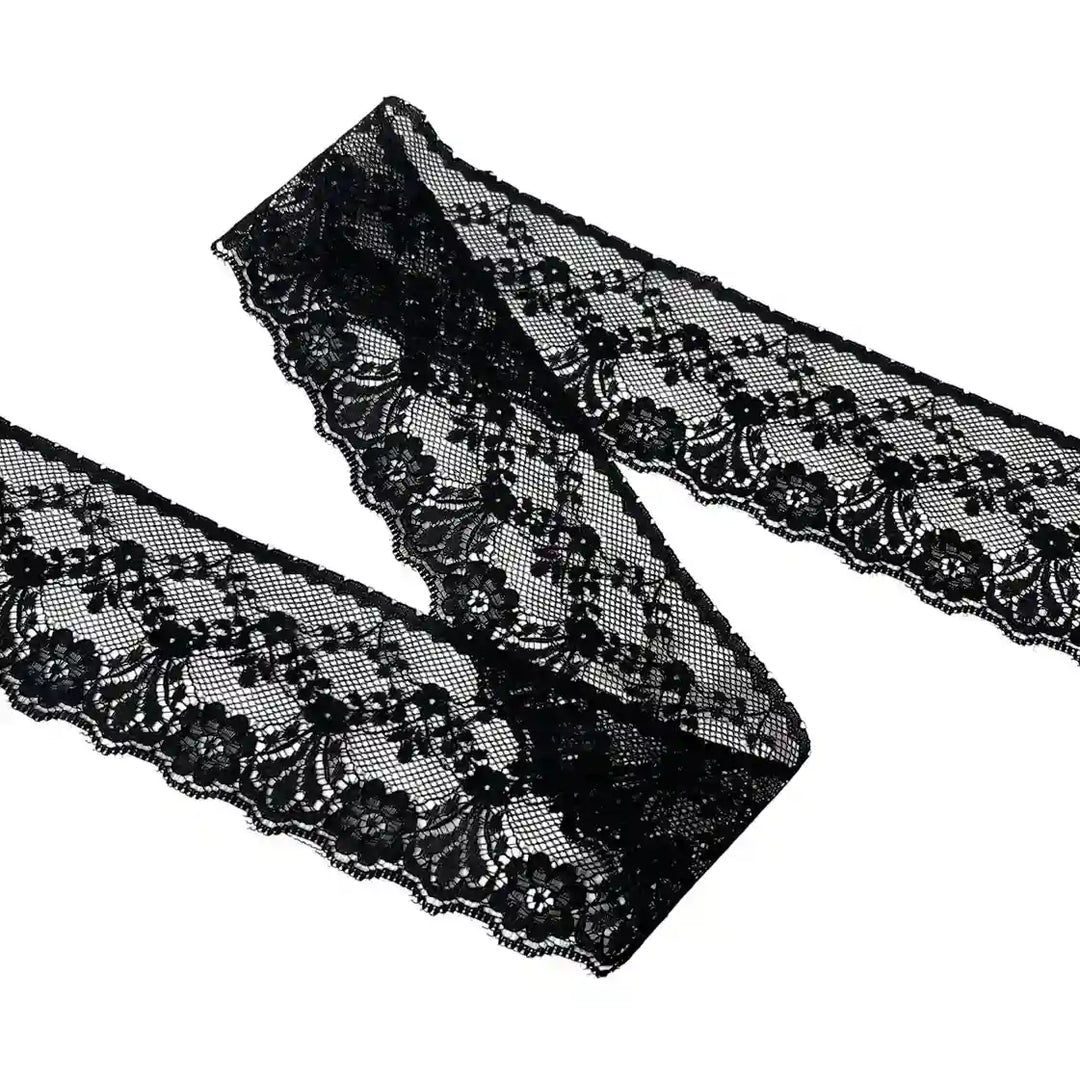 Black Elegant Floral Lace | 5 Meters | SKU-B50
