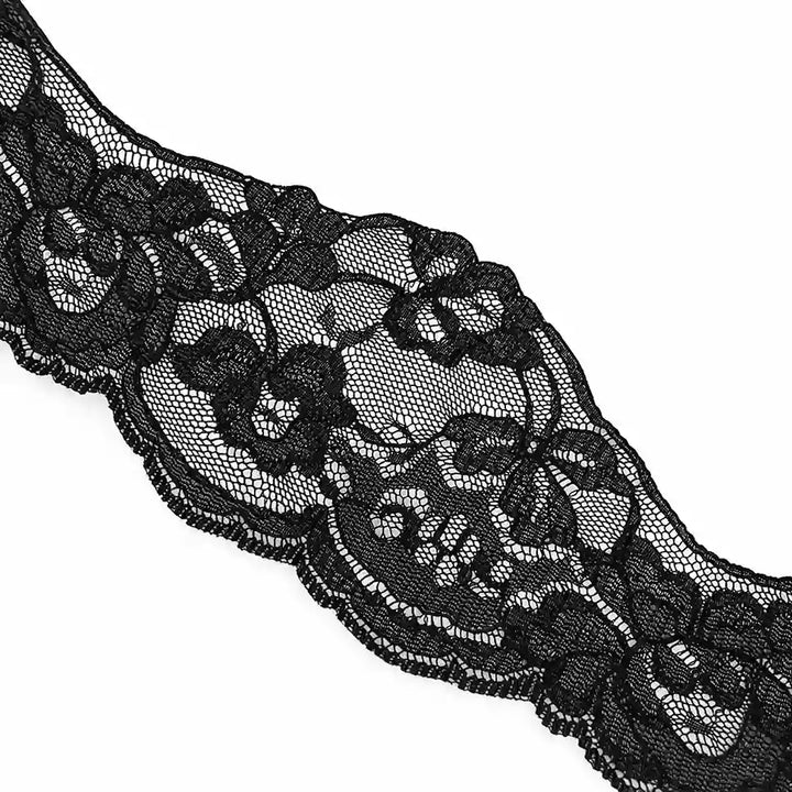 Black Floral Pattern Lace | 5 Meters | SKU-B75