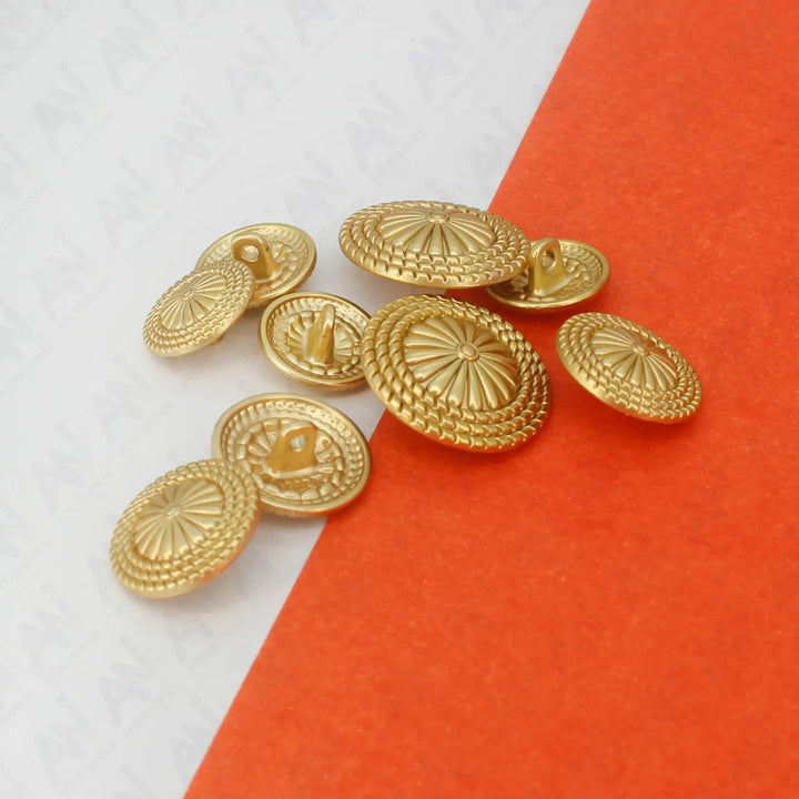 Floral Center Metal Buttons | 15mm(24L), 19mm(30L) & 23mm(36L)