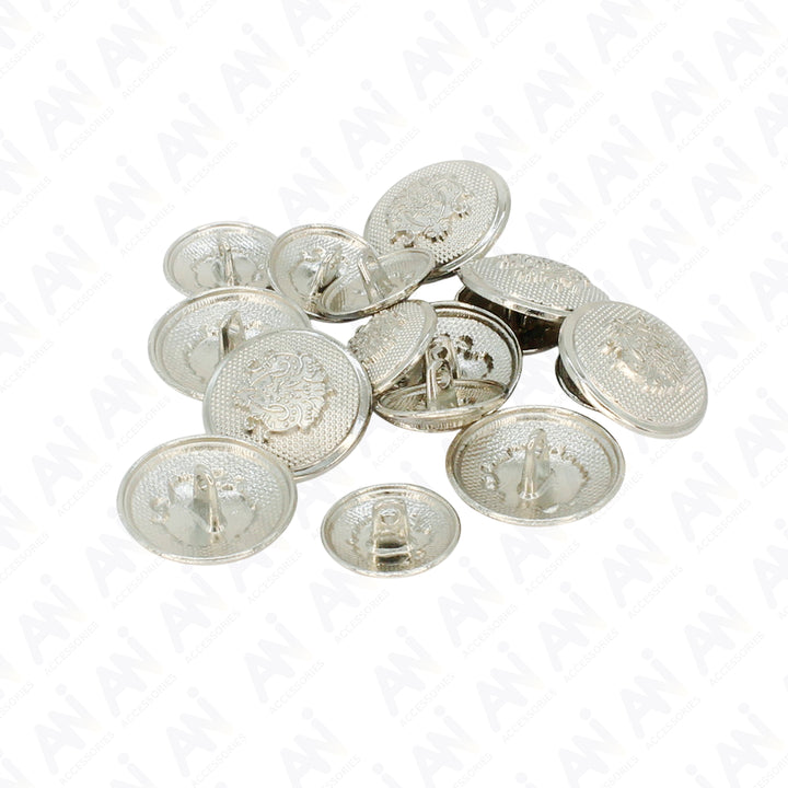 Embossed Floral Metal Buttons