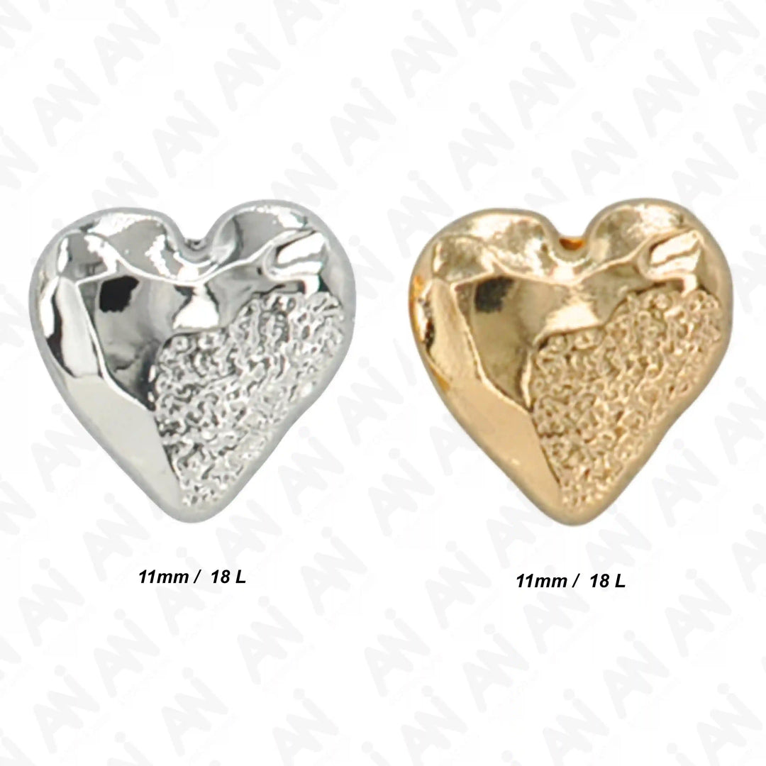 Hammered Heart Shape Shirt Button