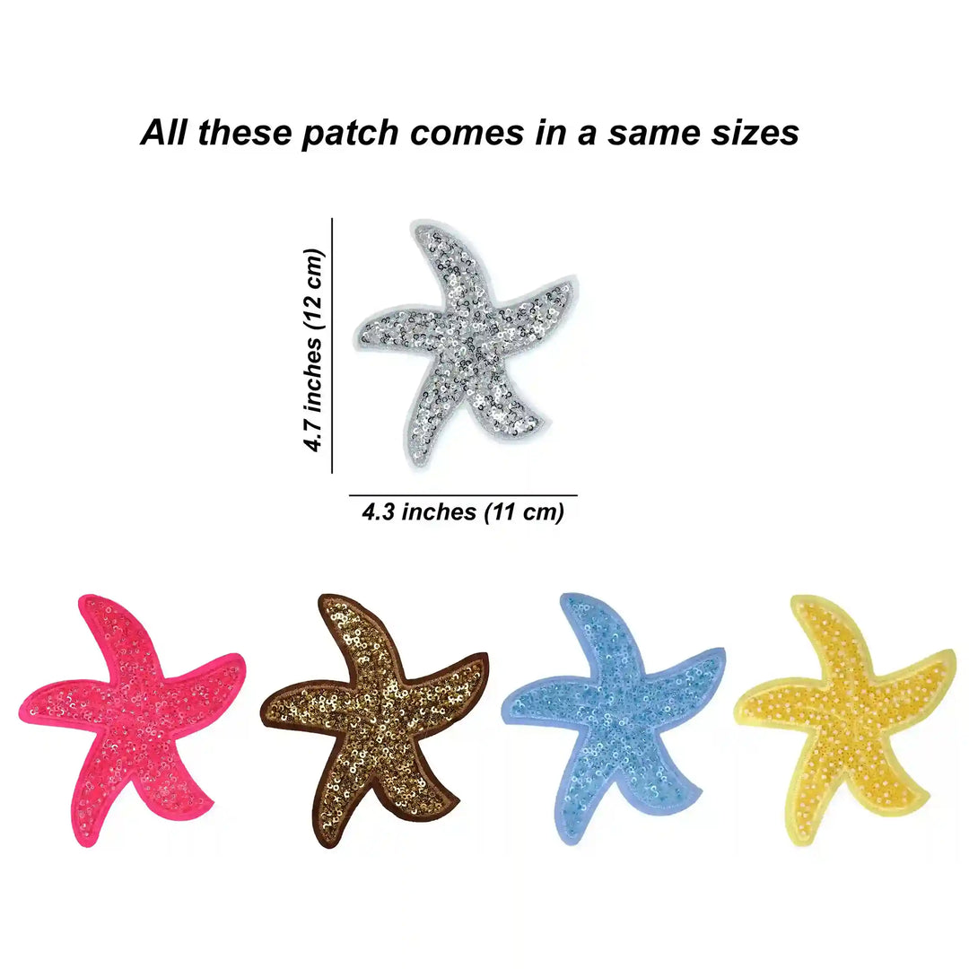 Sequins Star Fish Sew Patch