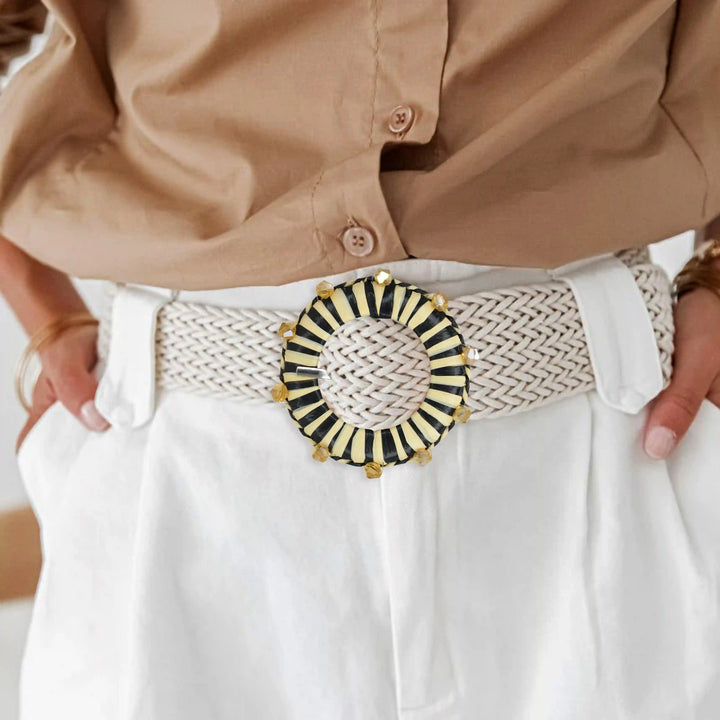 Handmade Smooth Crystal Raffia Buckle