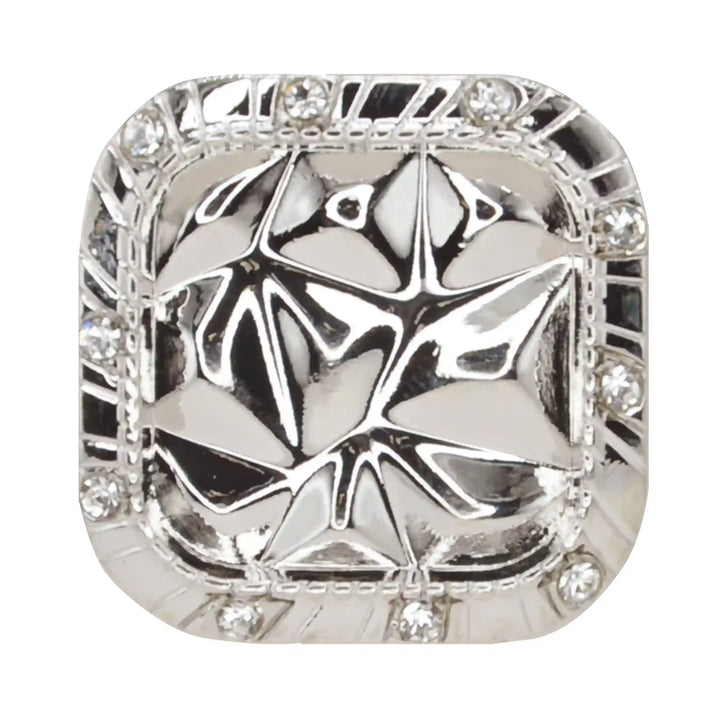 Rhinestone Border Facet Metal Button | 15mm(24L) & 24mm(38L)