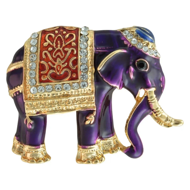 Enamel Elegant Elephant Brooch Pin