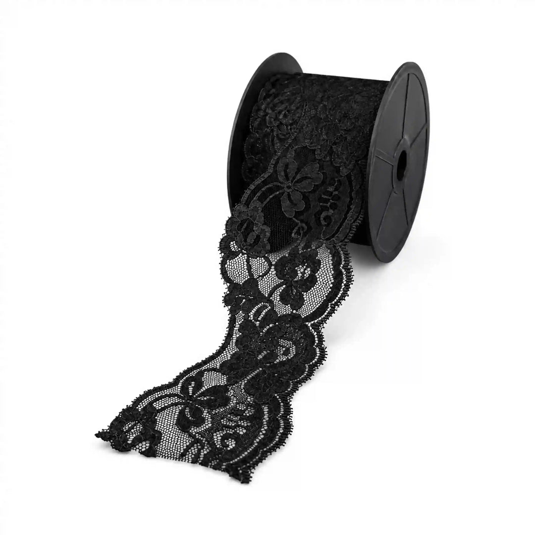 Black Floral Pattern Lace | 5 Meters | SKU-B75
