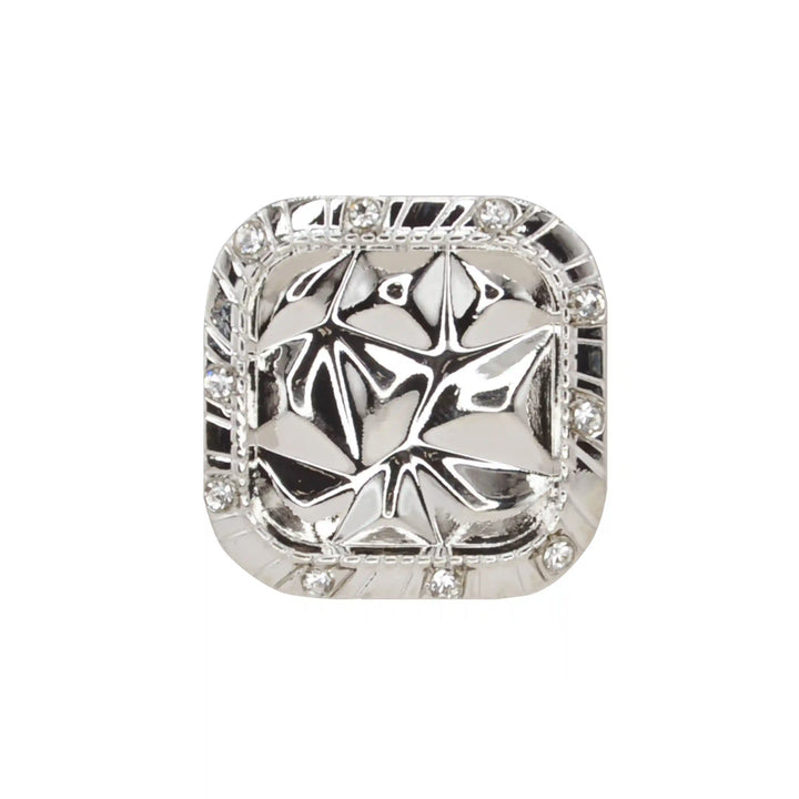 Rhinestone Border Facet Metal Button | 15mm(24L) & 24mm(38L)