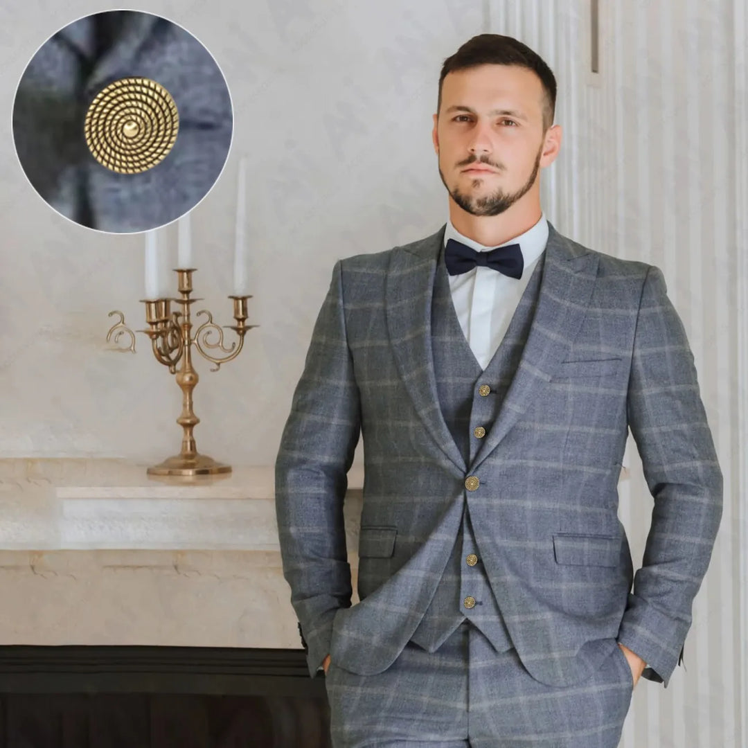 Textured Dome Metal Buttons | 	15mm, 21mm & 23mm