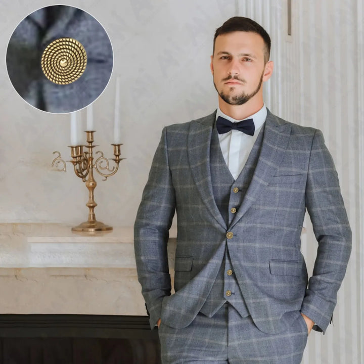 Textured Dome Metal Buttons | 	15mm, 21mm & 23mm