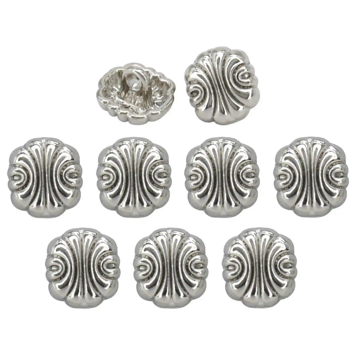 Scalloped Shirt 10mm Metal Button