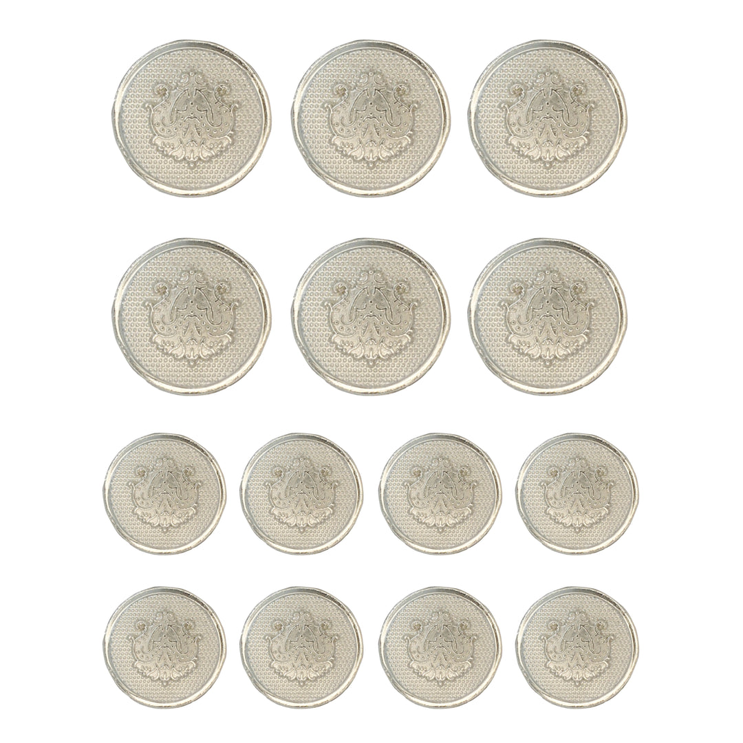 Embossed Floral Metal Buttons