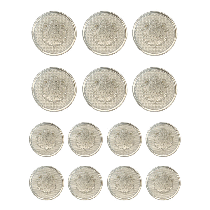 Embossed Floral Metal Buttons