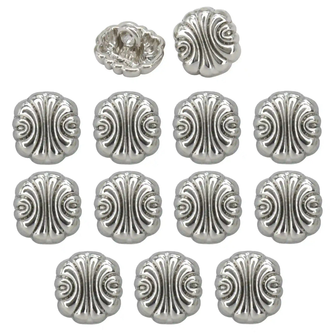 Scalloped Shirt 10mm Metal Button