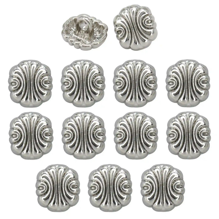 Scalloped Shirt 10mm Metal Button