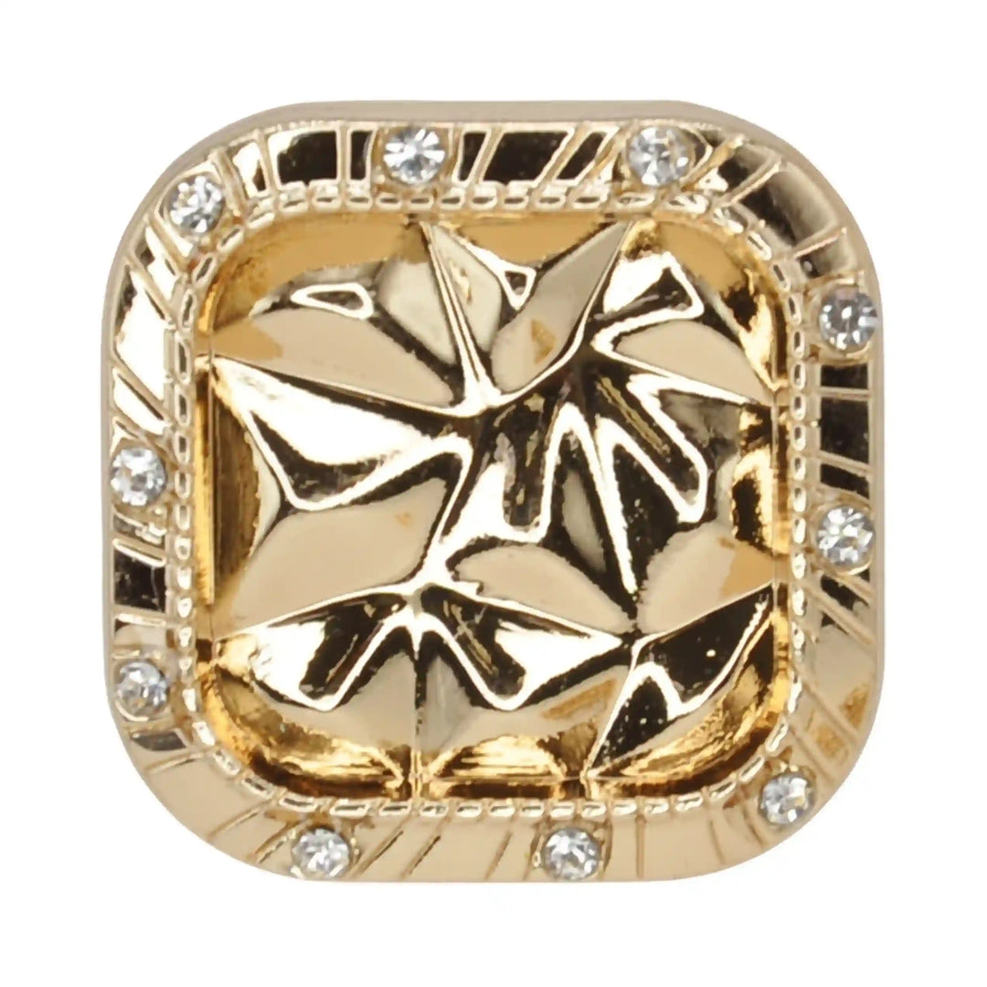 Rhinestone Border Facet Metal Button | 15mm(24L) & 24mm(38L)