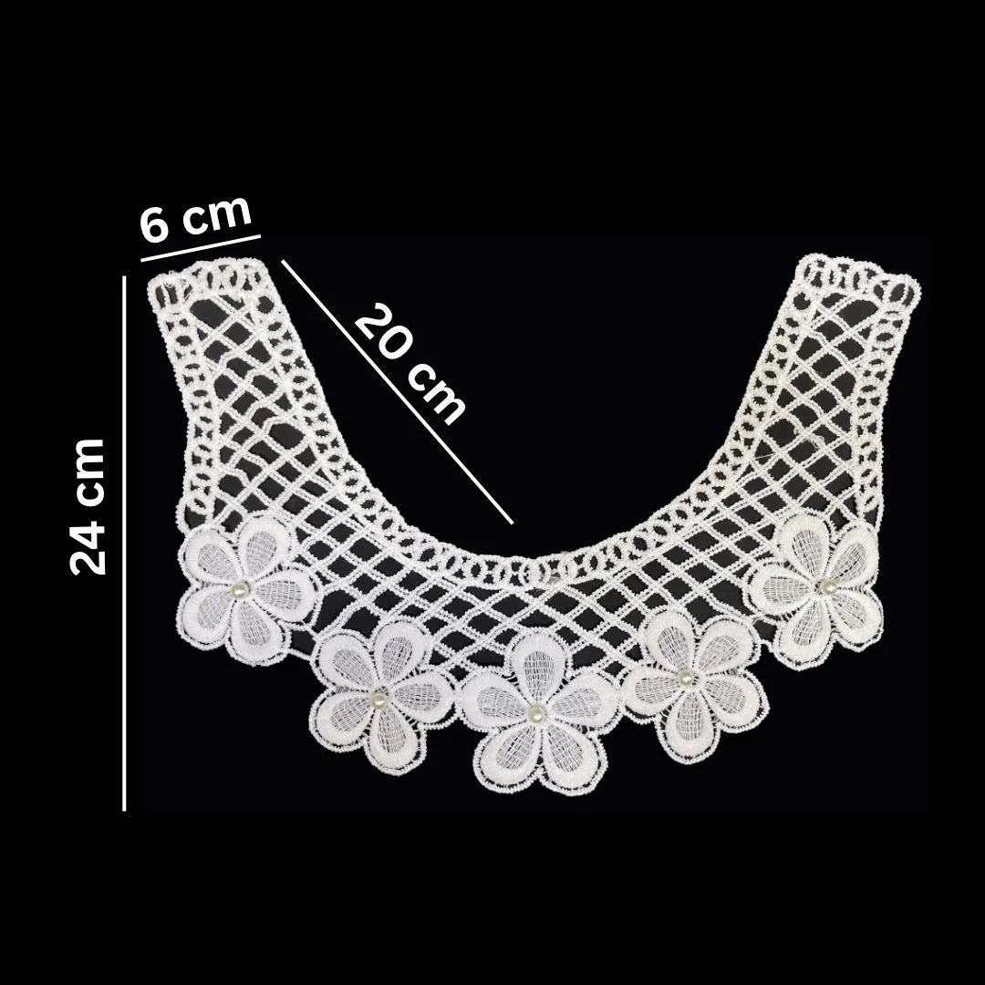 Five Flower With Each Pearl Neckline