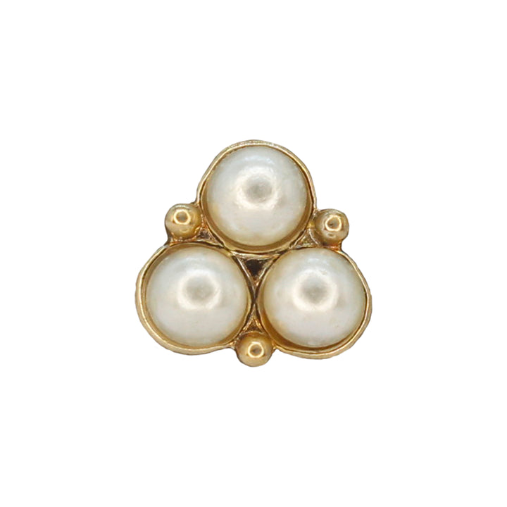 Pearl Cluster Gold Accents Metal Buttons