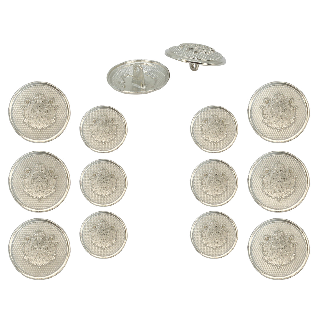 Embossed Floral Metal Buttons