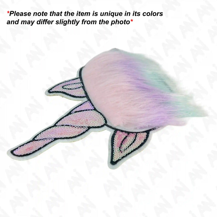Rainbow Fur & Sequins Unicorn Patch