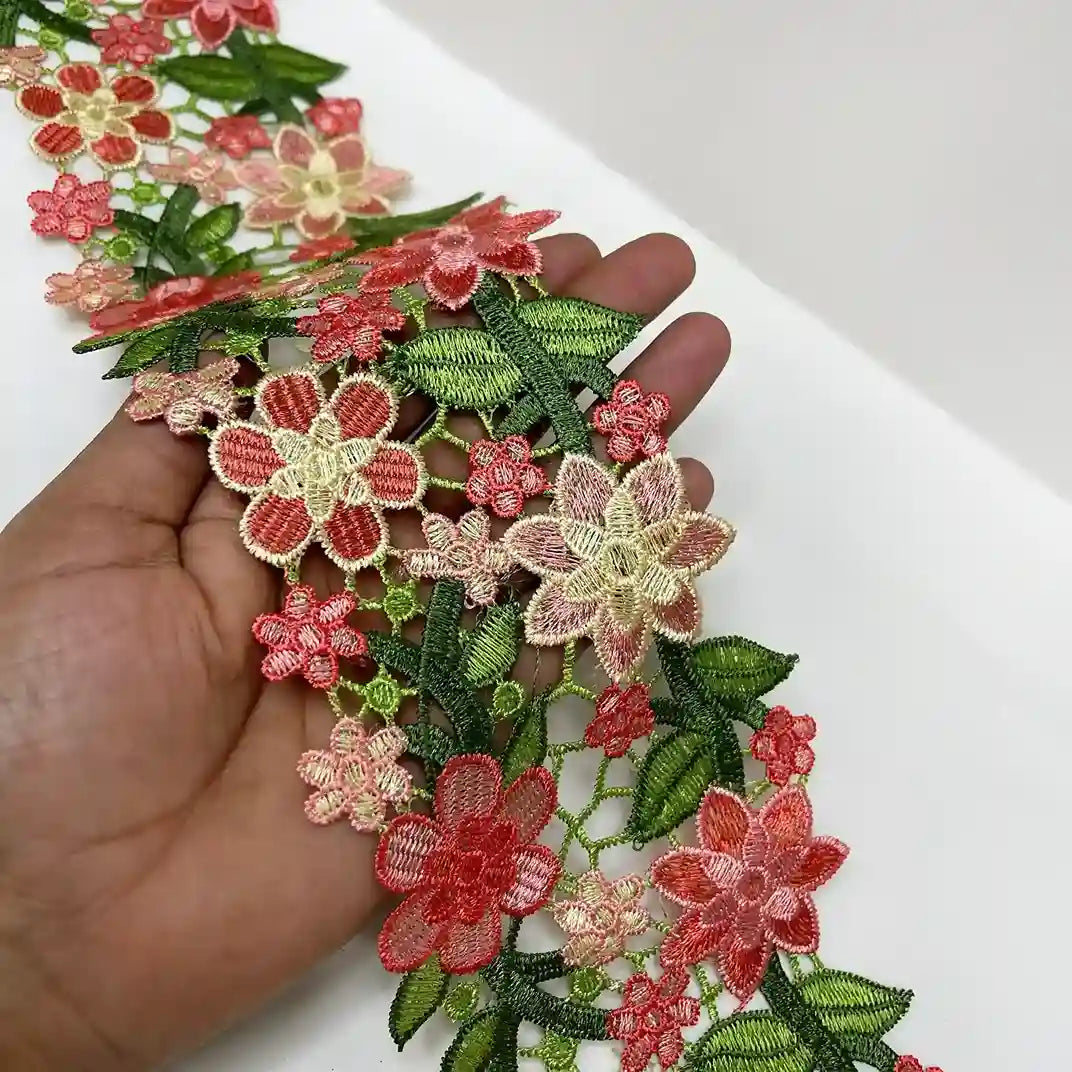 Cutwork Floral Leaf Desugn Emroidery Lace