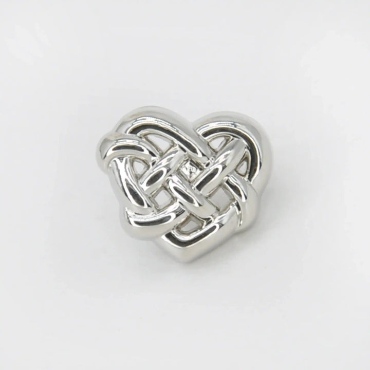 Interlock Heart Shaped Metal Button | 12mm (20L)