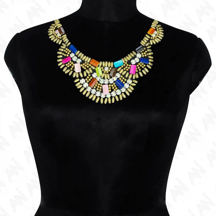 Colorful Beaded Neckline